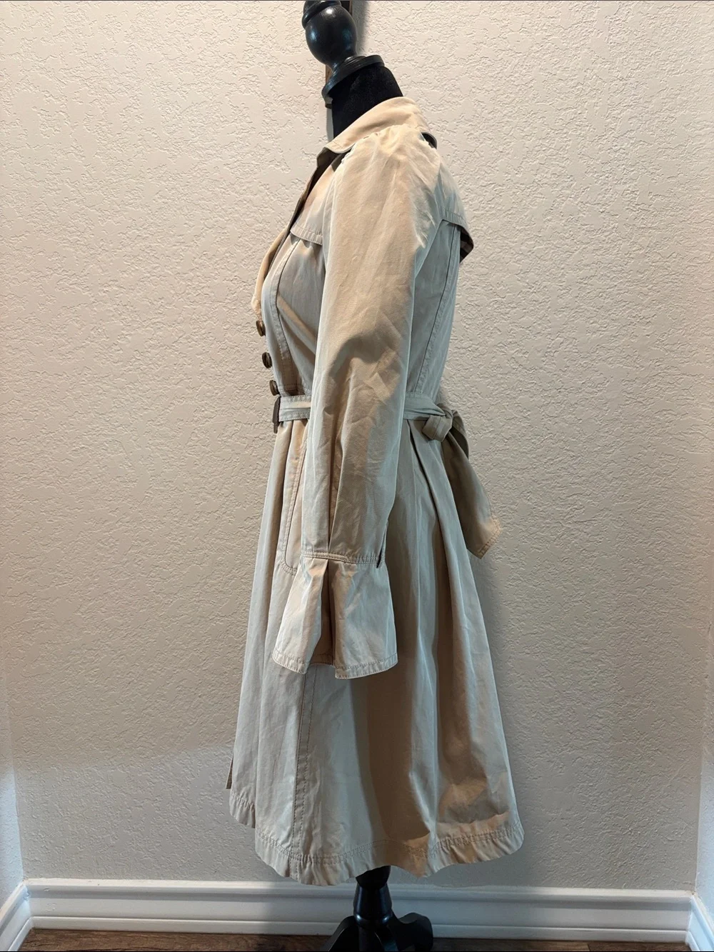 Burberry Size 36 (XS US) Trench Coat Khaki With Belt - Picture 7 of 14